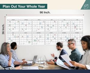 Lushleaf Designs 2024 Large Dry Erase Wall Calendar - 36 x 96